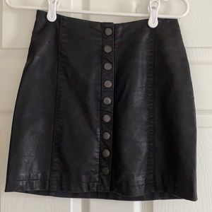 Free People black leather skirt
